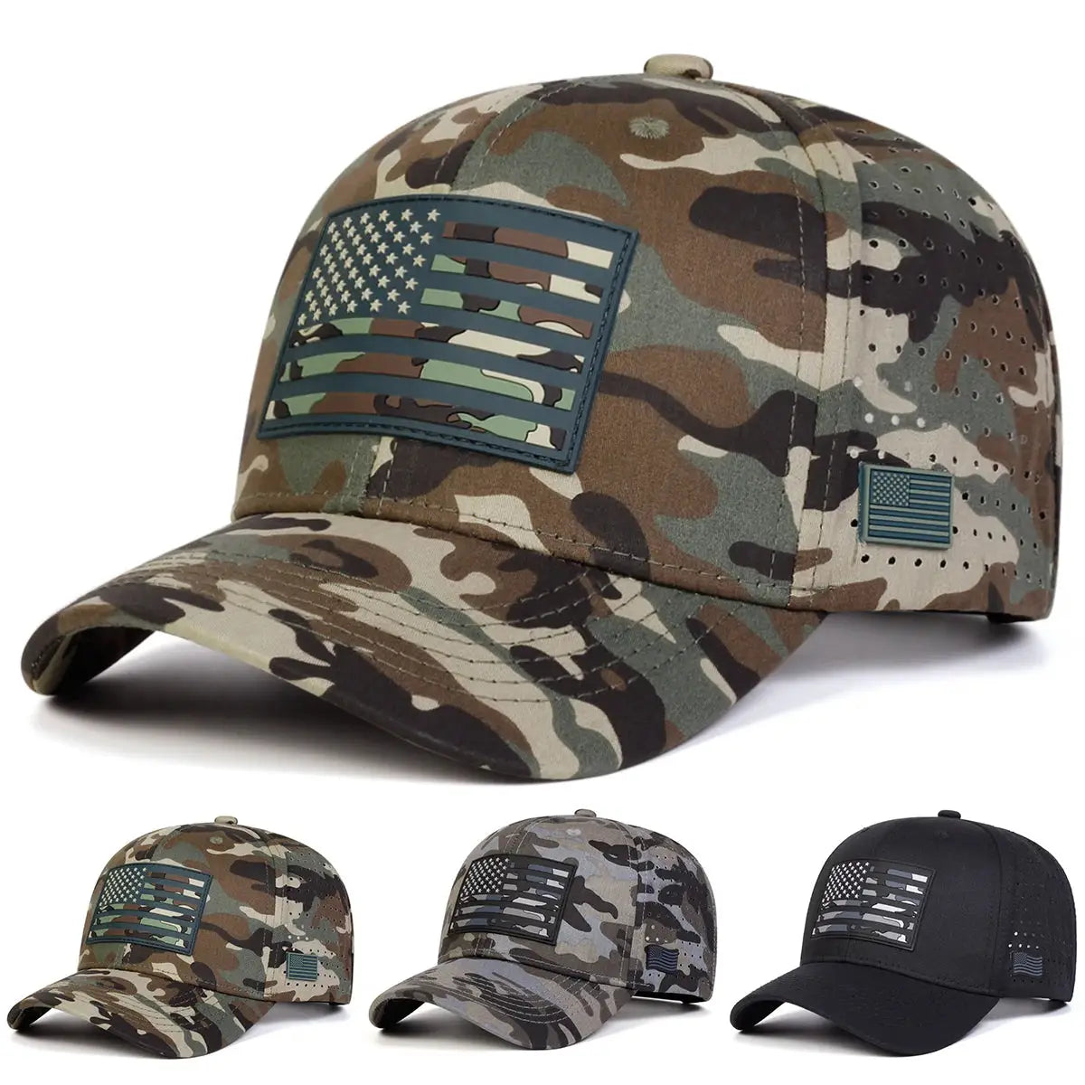 American Flag Embroidery Baseball Cap Adjustable Sunscreen Hat
