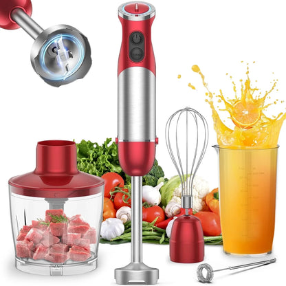 Handheld Kitchen Blender: 5-in-1 1000 Watt Multi-Purpose Hand Blender, 12-Speed Stick Blender for Food, Soups, Purees and Cakes