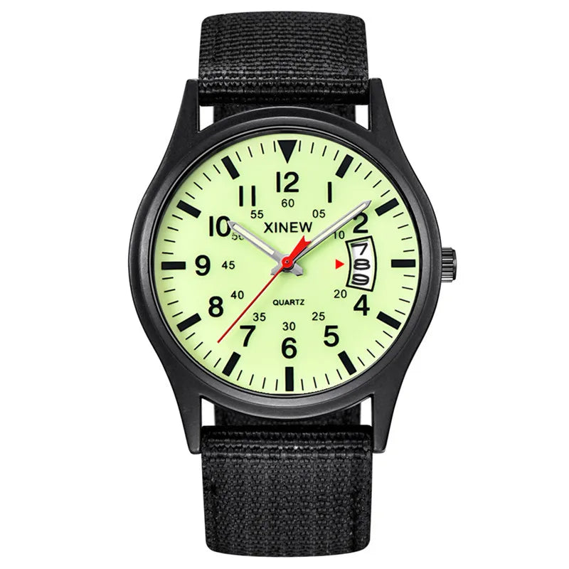 Quartz Movement Sports Watch with Nylon Band and Calendar