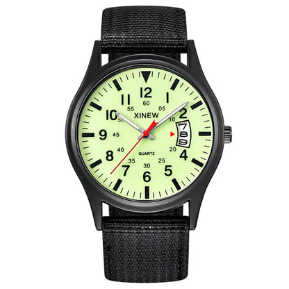 Quartz Movement Sports Watch with Nylon Band and Calendar