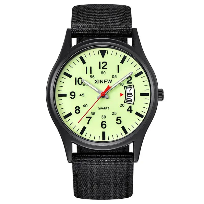 Quartz Movement Sports Watch with Nylon Band and Calendar