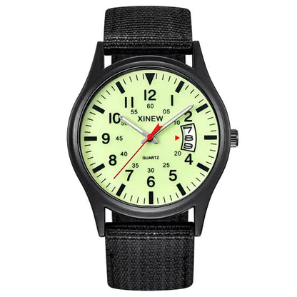 Quartz Movement Sports Watch with Nylon Band and Calendar