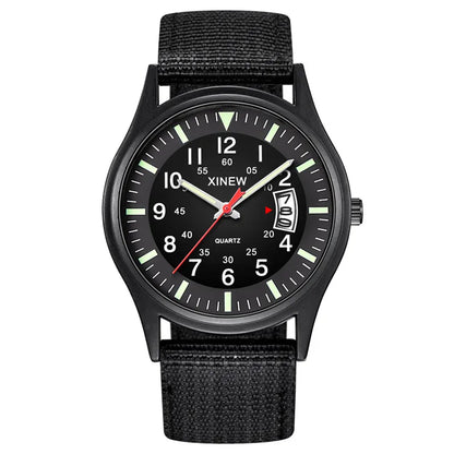 Quartz Movement Sports Watch with Nylon Band and Calendar