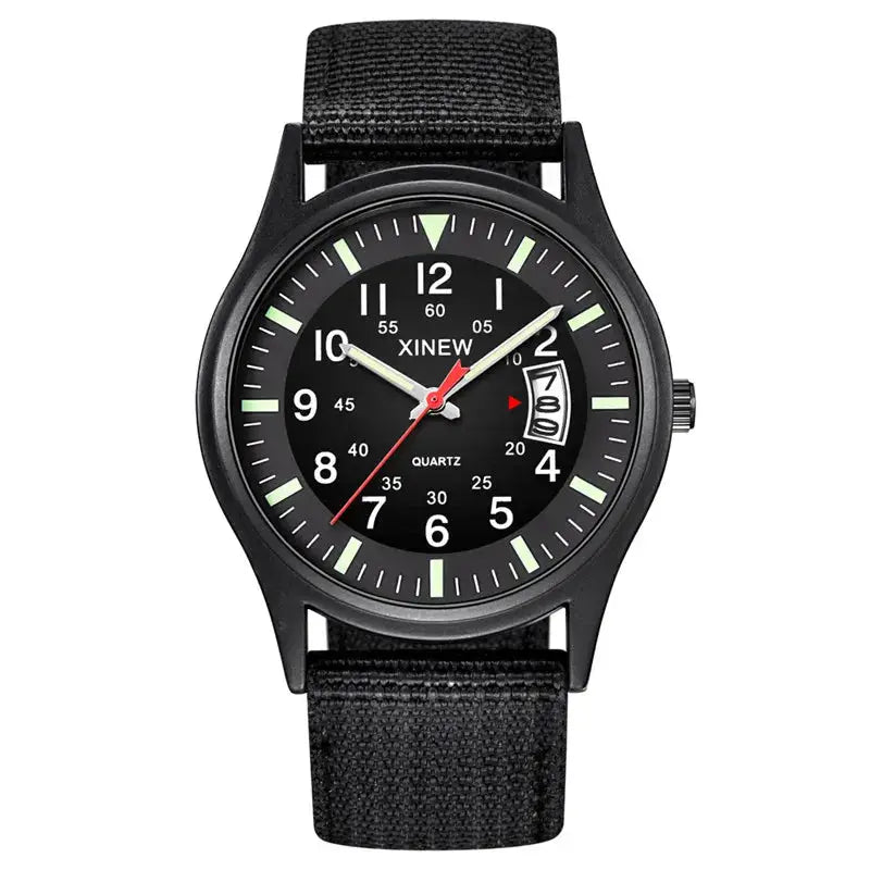Quartz Movement Sports Watch with Nylon Band and Calendar