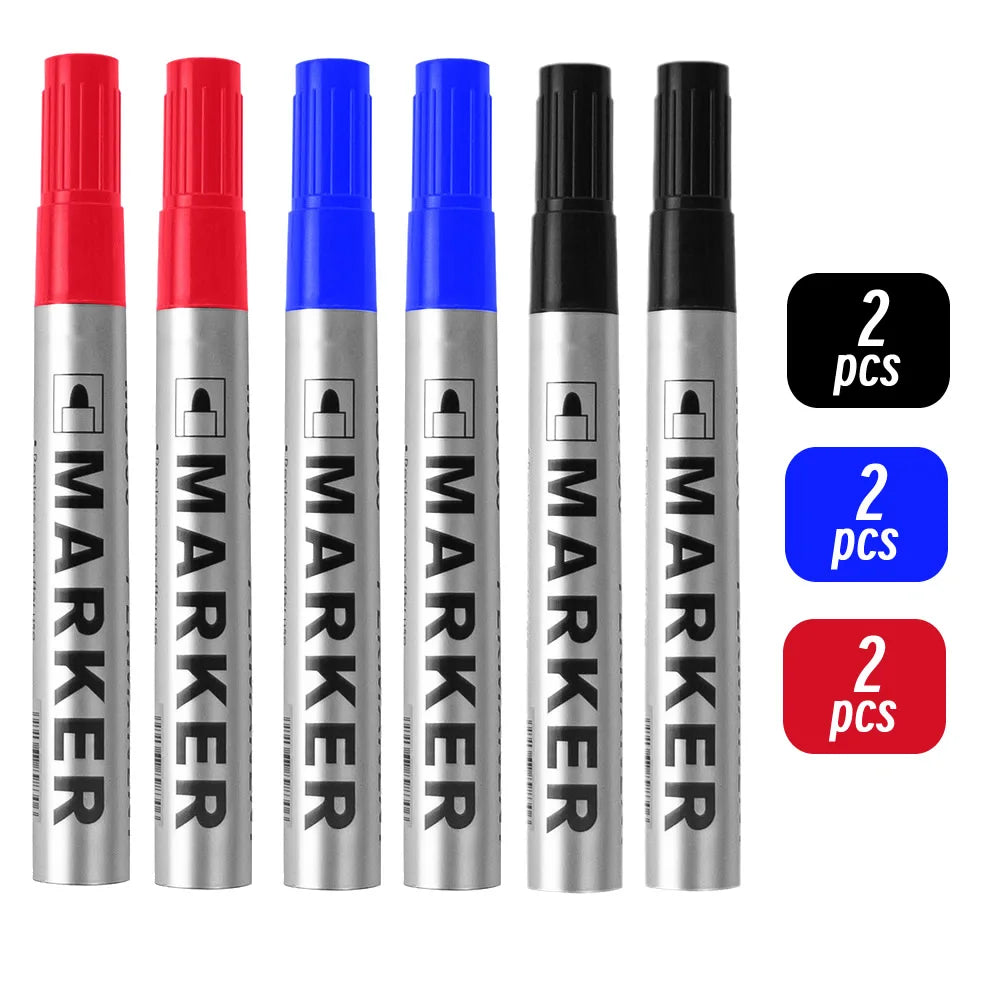 Permanent Paint Markers Waterproof Black Quick Drying Oil Based Pen