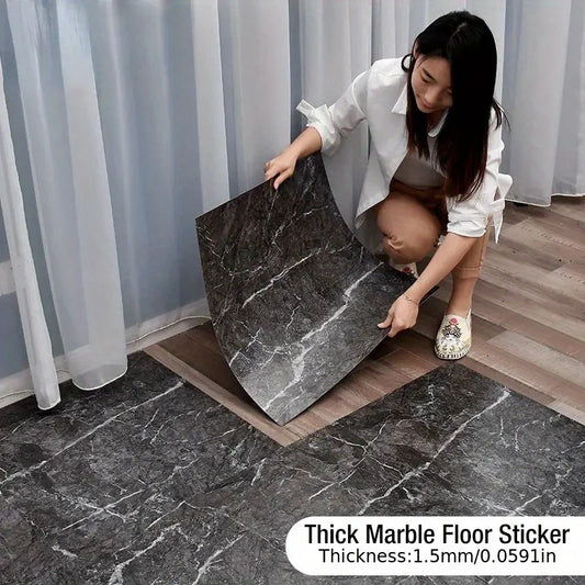 30PCS Peel - off Thickened Floor Stickers: Imitation Marble for Furniture Decoration