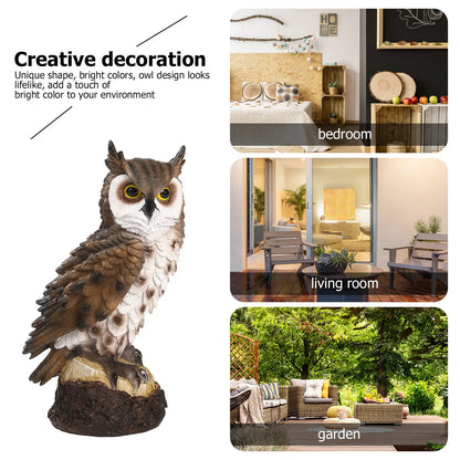 Resin Owl Statue Fake Owl Outdoor Sculpture Garden Decor Bird Garden Sculpture Home Decor Owl Ornament for Living Room Office