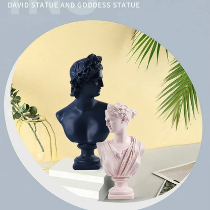 Ancient Greece European Resin David Venus Head Statuees Decoration Home Livingroom Goddess Sculpture Figurin Office Desktop