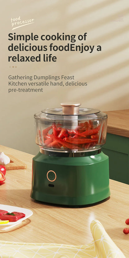 Kitchen Food Shredder Vegetable Meat Grinder 350ml Mini Wireless Electric Garlic Press Dual Purpose Garlic Puree Usb Charging
