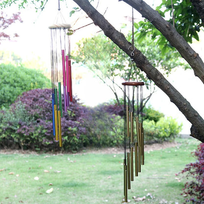 Outdoor Garden Wind Chime 12 Hollow Metal Tubes Hanging Metal Pipe Wind Chimes Bells Balcony Outdoor Yard Garden Home Decoration