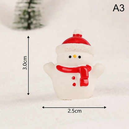 1Pc Mini Christmas Decoration Elk Christmas Figurines Fairy Garden Decor Snow Landscape Model Ornaments Resin Miniatures