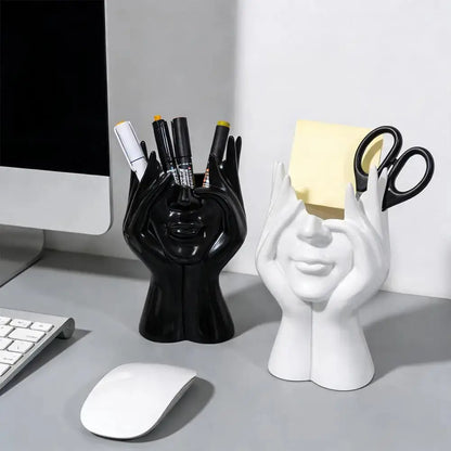 1 OR 2PCS Abstract Human Face Art Styling Office Supplies Desktop Multifunctional Storage Pen Holder Makeup Brush Holder Decoration
