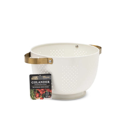 Stainless Steel Colander with Gold Handles 5QT Durable Kitchen Strainer