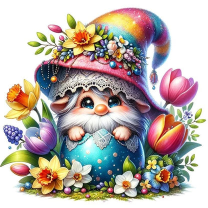 30*30CM 5D DIY Full Round Drill Diamond Painting Easter Gnome Egg Kit Home Decoration Art Craft Mosaic Painting