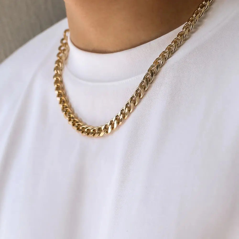 Simple Stainless Steel Chain Necklace Gold Silver Color Metal Chain