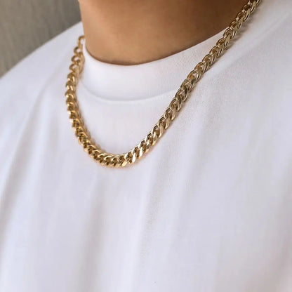 Simple Stainless Steel Chain Necklace Gold Silver Color Metal Chain