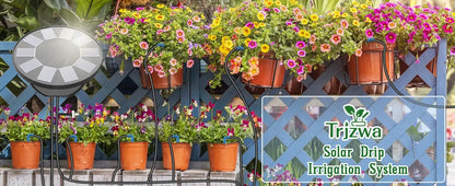 Solar Automatic Drip Irrigation System Kit, Auto Watering Kit for DIY Garden Watering System with 9 Timing Modes Outdoor Garden