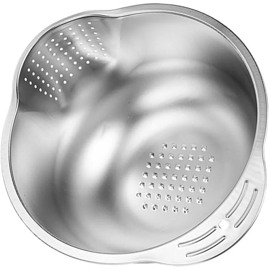 Multi-function Kitchen Basket Rice Cleaning Strainer Stainless Steel Fruit Vegetable Wash Fine Mesh Strainer Bowl