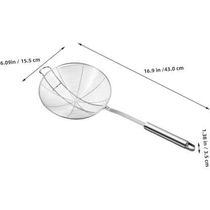 Large Stainless Steel Slotted Spoon with Hook Multi-Purpose Kitchen Strainer for Pasta and Fried Foods for Cooking and Frying