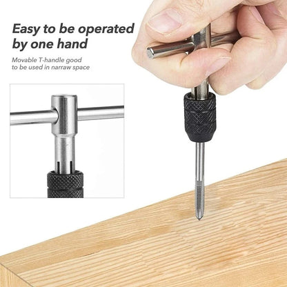 6pc T-Handle Tap Wrench Set M3-M8 Thread Tapping Tool Kit