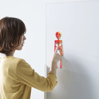 2/5PCS 3D Printed Skeleton Fridge Magnets with Movable Joints Cute Skull Fridge Magnets Home Kitchen Halloween Funny Decoration