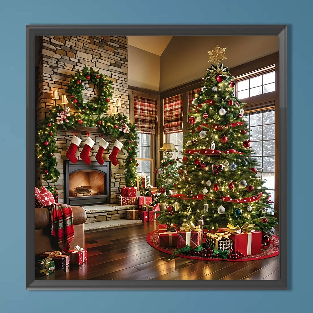 5D DIY Full Round Drill Diamond Painting Xmas Kit Home Decor Art Craft 40x40cm
