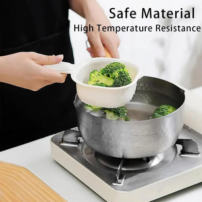 Kitchen Dual-Layer Draining Basket with Handle, Upgraded Fruit Vegetable Washing Bowl with Strainer Container, Multipurpose Port