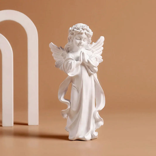Praying Angel Figurine European Style Cute Angel Ornaments Waterproof Desktop Angel Decor Outdoor Garden Decor