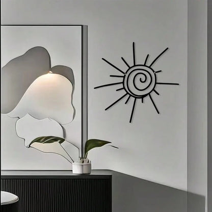 Handmade Bohemian Sun Burst Metal Wall Art - Exquisite Transverse Sunburst Hanging, Beach-Inspired Indoor/Outdoor Decor