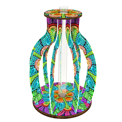Wood Flower Diamond Painting Tabletop Ornaments Kit Desktop Diamond Art Kits Rhinestones Desktop Ornaments for Home Office Decor
