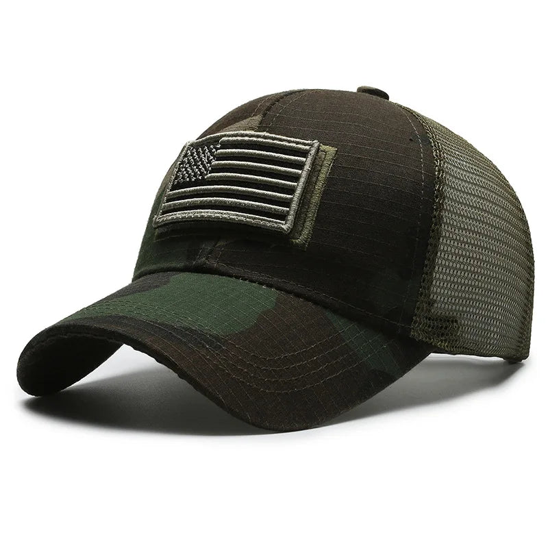 American Flag Camouflage Baseball Cap Breathable