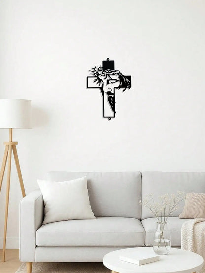 Premium 11.8Inch Jesus Metal Cross Wall Hanging–Rustic Christian Home Decor for Indoor&Outdoor Walls,Faith-Based Art for Bedroom