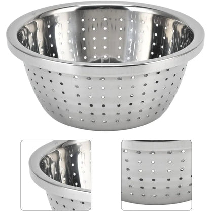 Vegetable Washing Basket, Drain Holes Stainless Steel Colander, Strainer Washing Basket for Drainage Basin, Rice Sieve and Stora
