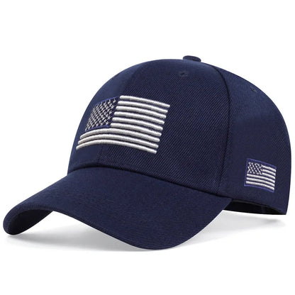 USA Flag Baseball Hat Men's Outdoor Solid Color Embroidered Sports Duck Tongue Baseball Hat