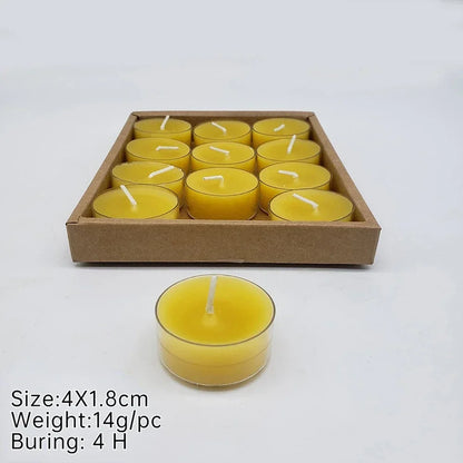6/12Pack Beeswax Honey Candles for Ritual Tealight Candles Church Prayer Religous Prayer Candles Wholesale Decor Party Birthday