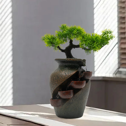 Mini Waterfall Tabletop Fountain, Indoor Relaxation Water Feature, Tabletop Fountains for Home Decoration
