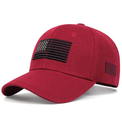 USA Flag Baseball Hat Men's Outdoor Solid Color Embroidered Sports Duck Tongue Baseball Hat