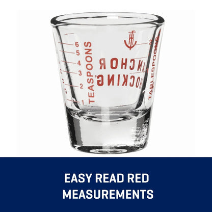 6 Pack 1 Ounce Glass Measuring Shot Glass Durable Kitchen Cup with Red Markings Dishwasher Safe Liquor Syrups Honey Oils