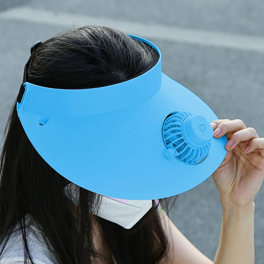 Empty Top Cap with Fan Three Temp Settings Breathable Cooling Fan Hat for Women for Sun Protection and Outdoor