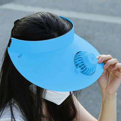 Empty Top Cap with Fan Three Temp Settings Breathable Cooling Fan Hat for Women for Sun Protection and Outdoor