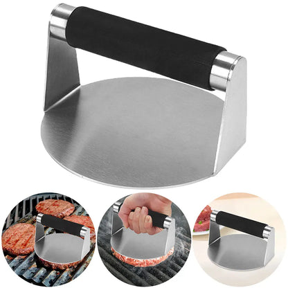 Stainless Steel Smash Burger Press Hamburger Patties Meat Masher Circular Meat Press Mold for Deli Meats Kitchen Accessories
