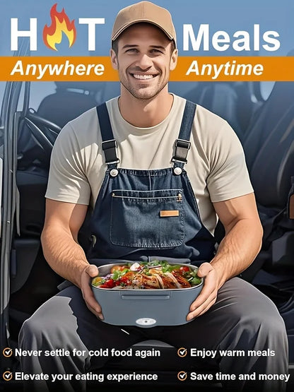 1.5 L 60W Electric Lunch Box Food Warmer Portable Food Heater for Car Or Home - Leak Proof, Lunch Heating Microwave for Truckers
