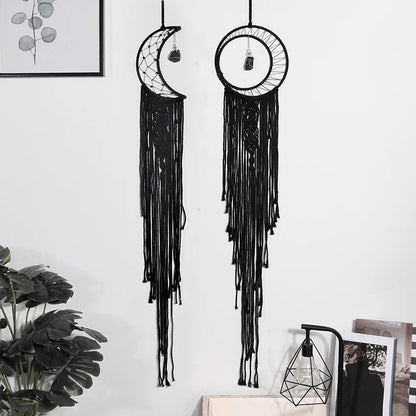 Nordic Bamboo Ring Cotton Thread Woven Tapestry Bohemian Wall Hanging Pendant Bedroom Living Room Decor