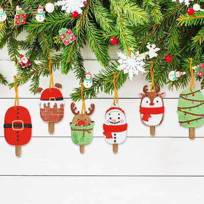 5/10Pcs/set Christmas Decor Diamond Painting Pendant Special-shaped Drill 5D DIY Hanging Ornament Spot Drill Cartoon Single Side