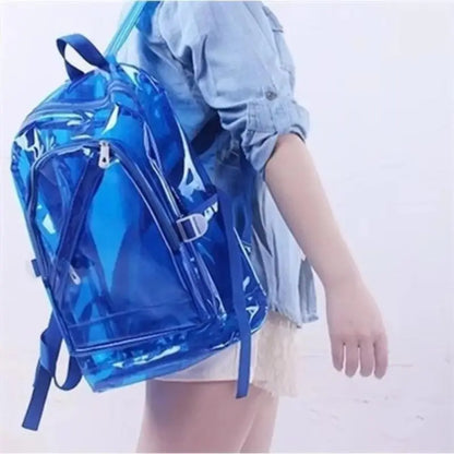 1 Pcs Fashion Transparent Backpack Waterproof PVC Clear Plastic Daily