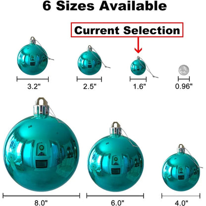 Christmas Balls Ornaments for Xmas Tree Shatterproof Christmas Tree Decorations Small Hanging Ball Teal 1.6in x 36 Pac