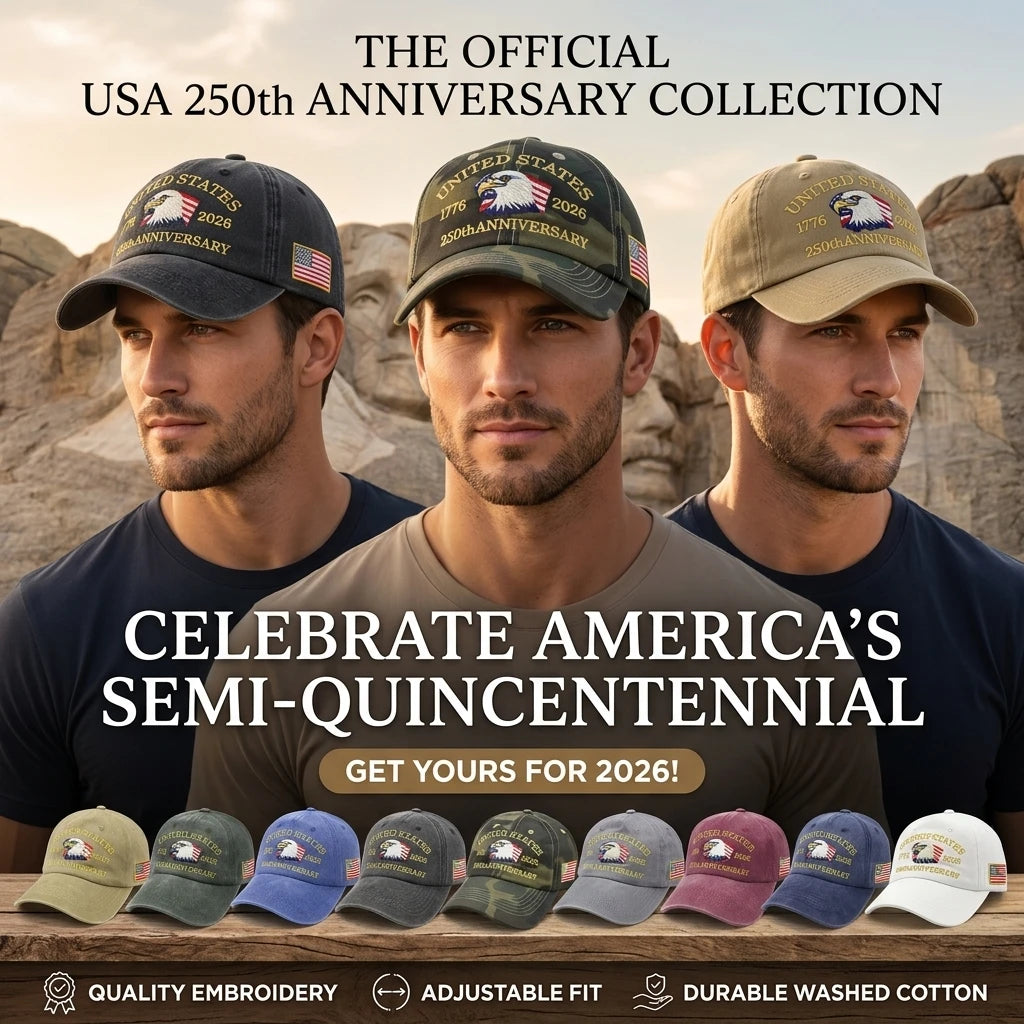 USA 250 Years Anniversary Eagle Embroidery American Flag Baseball Cap 1776-2026 Independence Day
