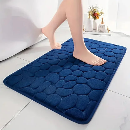 3D Non-Slip Bath Mat Embossed Absorbent Machine Washable Quick Drying