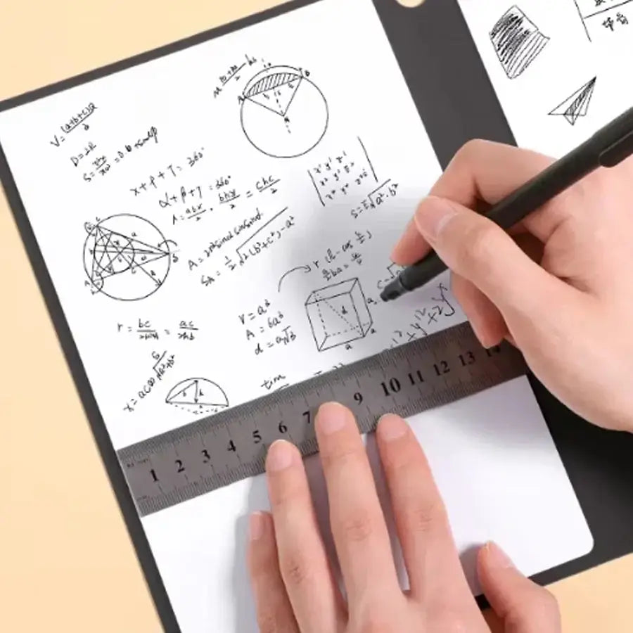 A5 Reusable Whiteboard Notebook Set with Whiteboard Pen Erasing Cloth use as Memo Pad, Weekly Planner, Portable Stylish Office