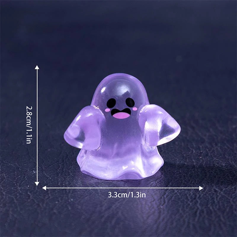 5Pcs Cute Dollhouse Luminous Ghost Doll Miniature Models DIY Accessory Doll House Decor Halloween Ornaments Glow In The Dark Toy